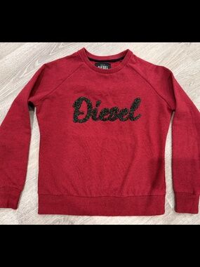 DIESEL CREWNECK BURGANDY WITH LOGO SIZE S